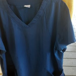 blue breathable scrub top
